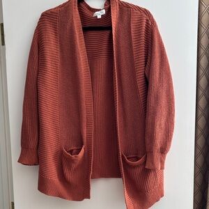 Grace & Lace Terracotta Open-Front Cardigan